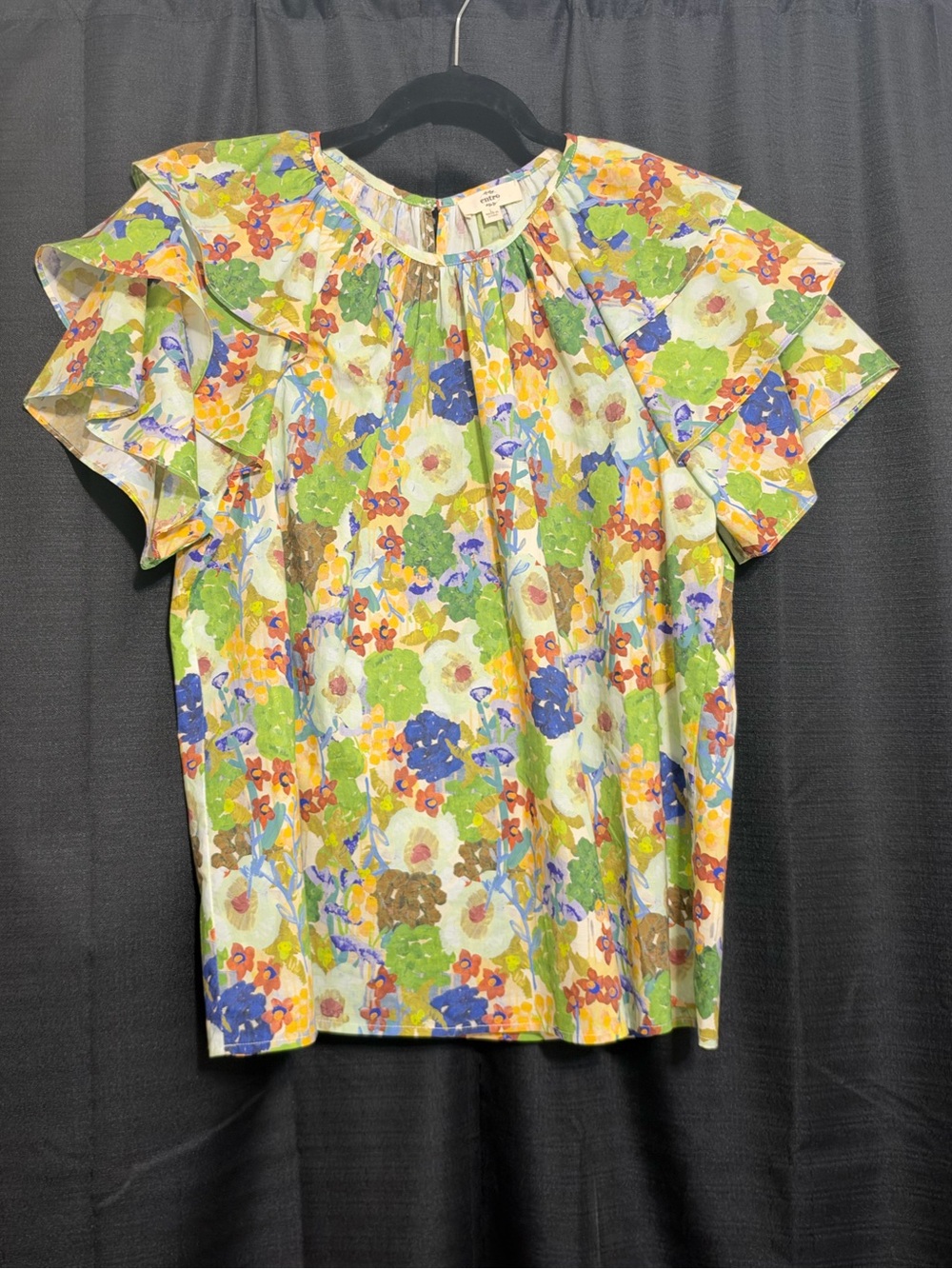 Entro Blouse Floral Ruffled Sleeve Women's Top - Multicolor
